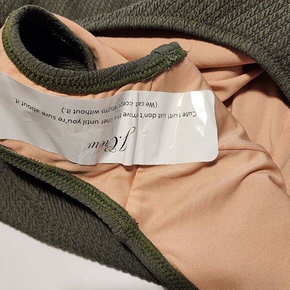 J.Crew one piece swimsuit size 22 green textured fabric New plus - Picture 4 of 12
